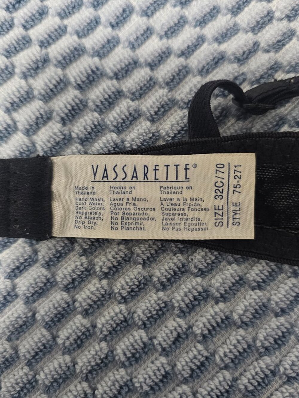 Vassarette Y2K Lace Padded Underwire Bra Black Minimalist Lingerie Size 32C/70 - Picture 5 of 5